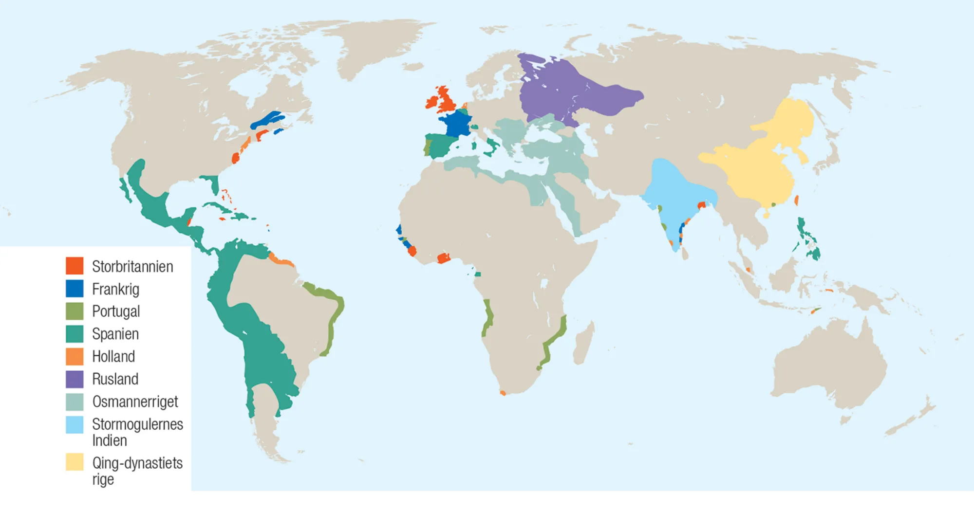 Oversøiske koloniriger og universelle imperier omkring 1650-1700