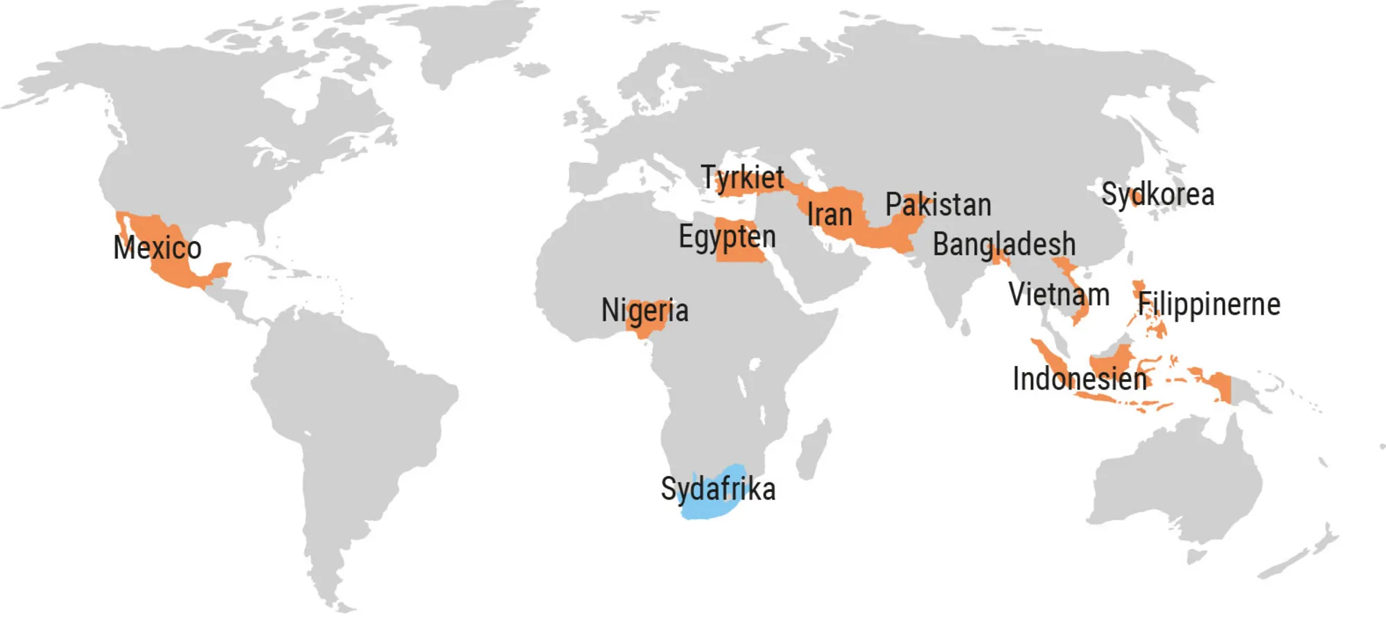 Figur 2.10. Andenbølgelandene og Sydafrika