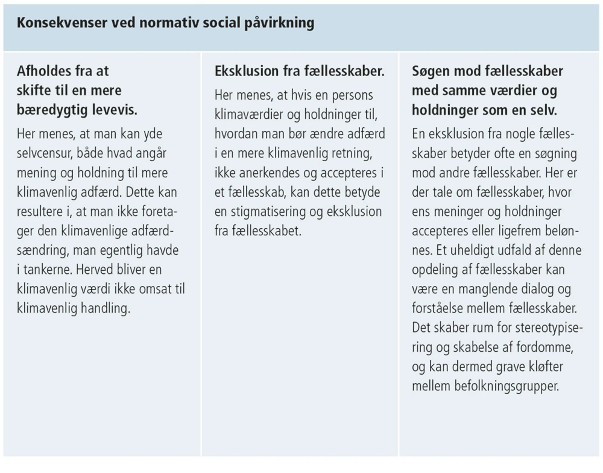 Figur 2.17: Konsekvenser ved normativ social påvirkning