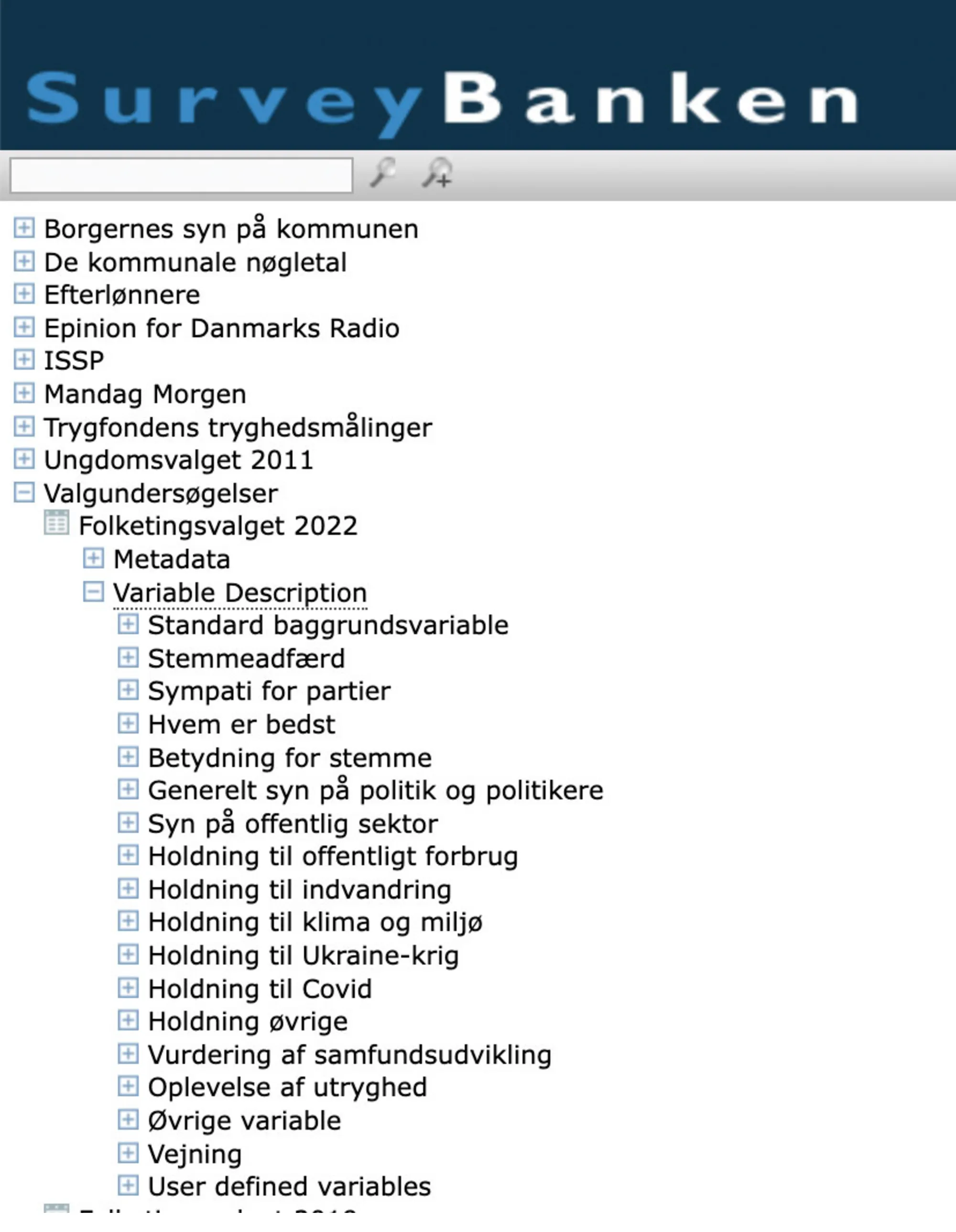 Figur 2.3. Grupper af variable i Valgundersøgelsen 2022