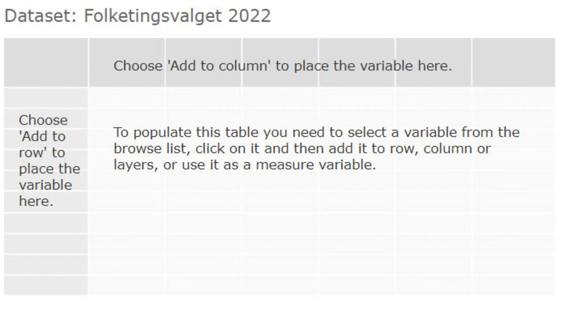 Figur 2.6. Skabelon til krydstabel