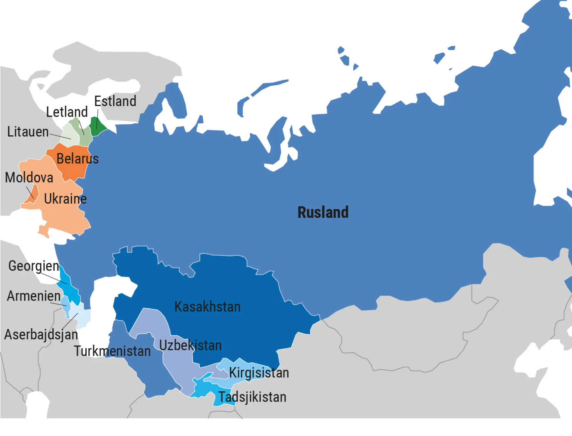 Figur 3.13. Opløsningen af det russiske imperium førte til dannelsen af 21 nye stater