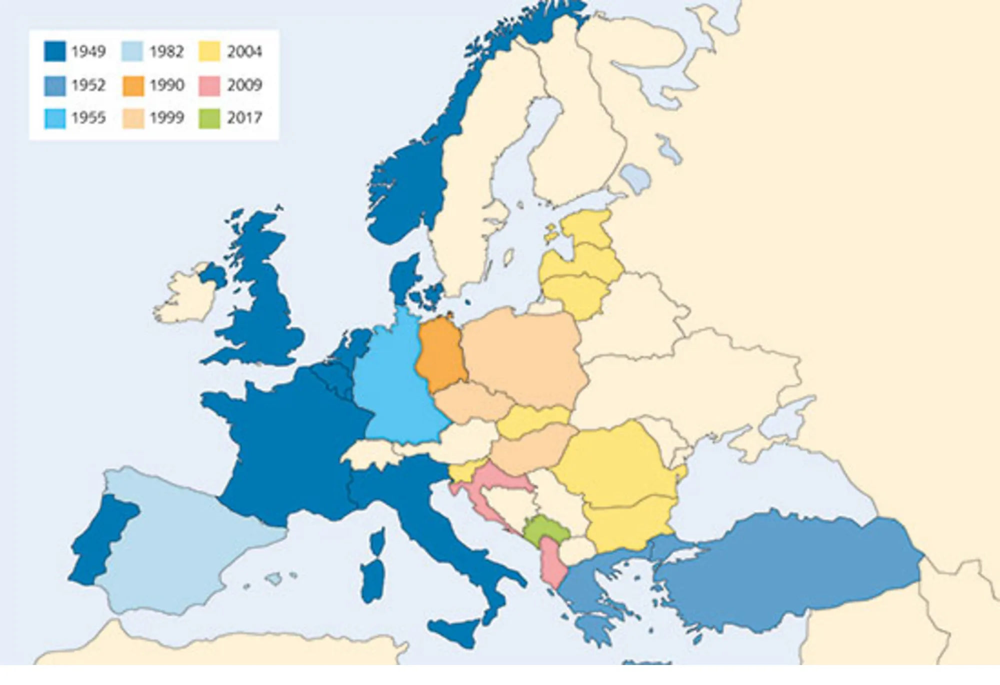 3.12: Europæiske medlemslande af NATO siden 1949
