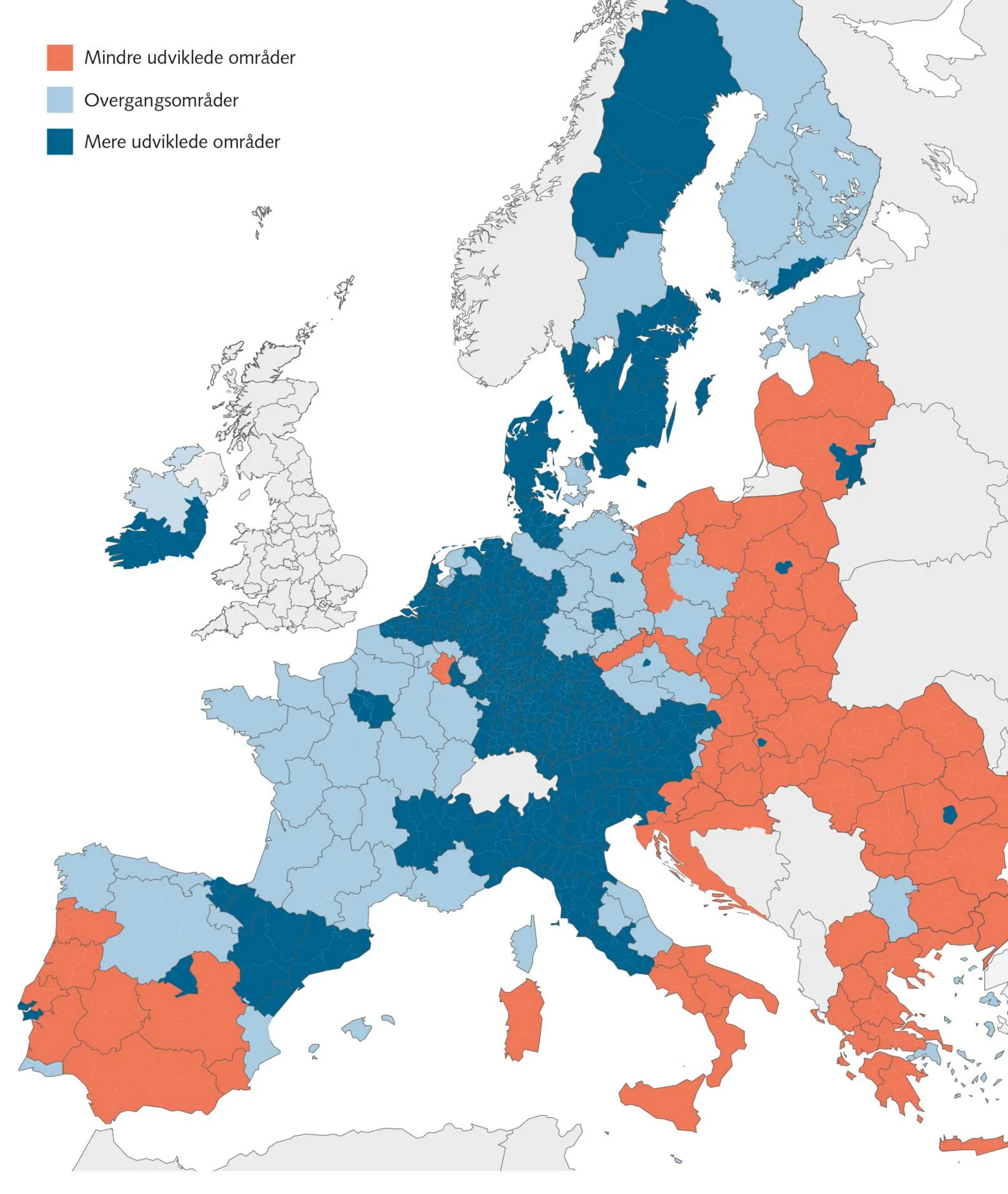 FIGUR 3.14 Regionerne i EU opdelt efter BNP pr. indbygger, % af gennemsnittet