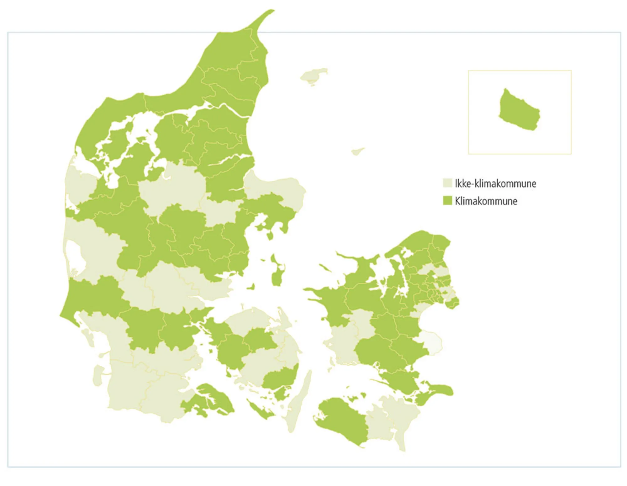 Figur 3.39: Klimakommuner i Danmark pr. 1. januar 2020