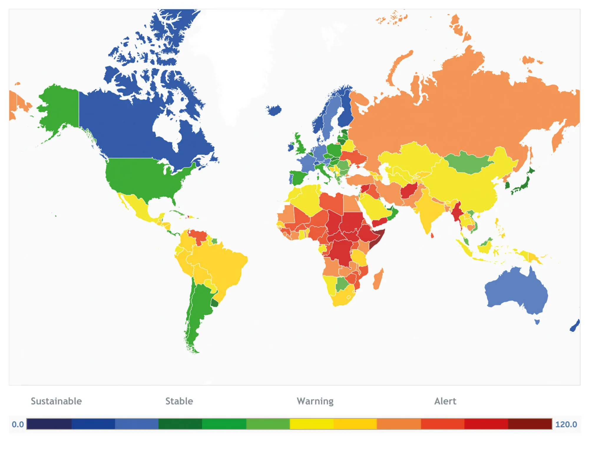 Figur 4.5. Verdens stater opdelt efter graden af svaghed/styrke 2023
