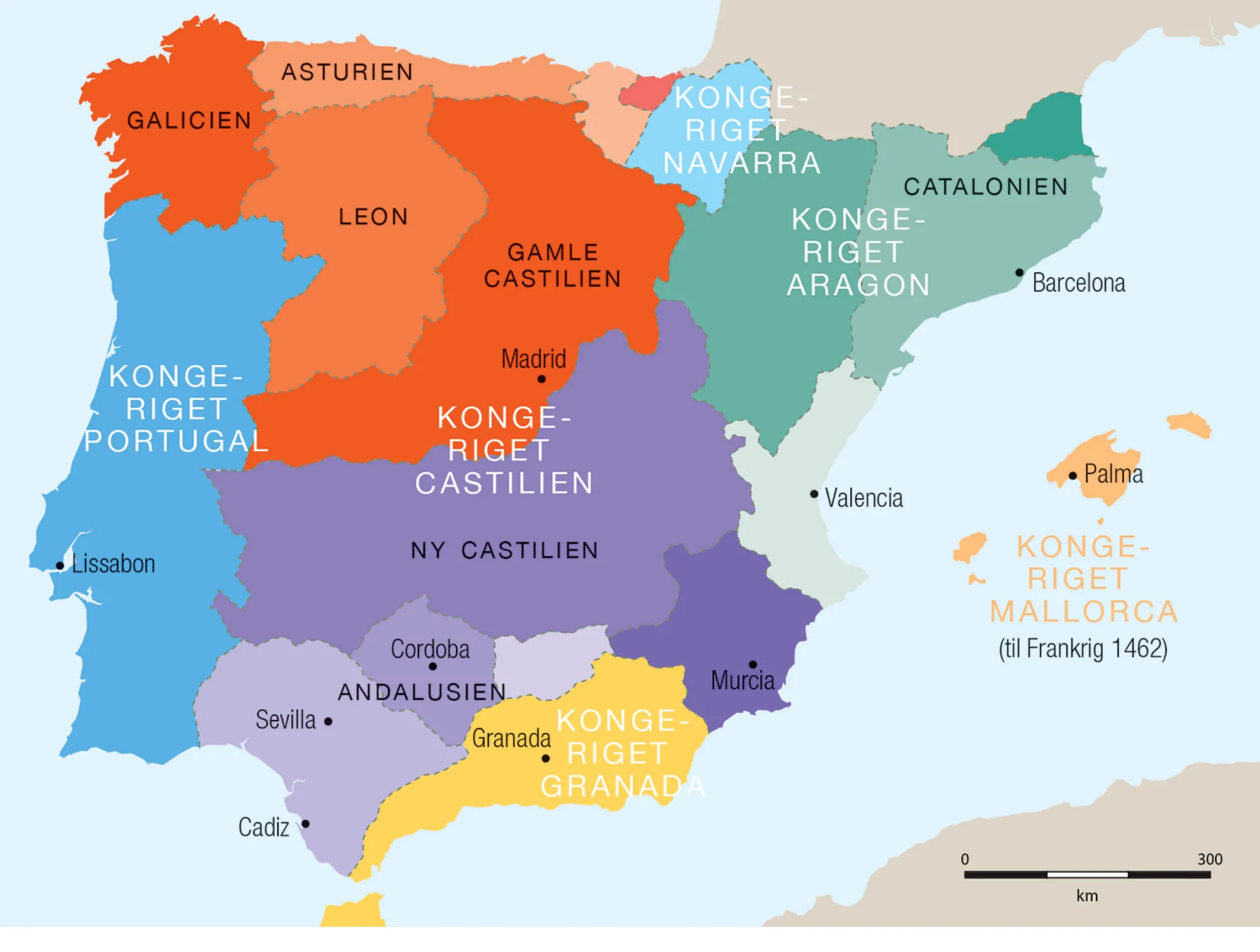 Den iberiske halvø i slutningen af 1400-tallet