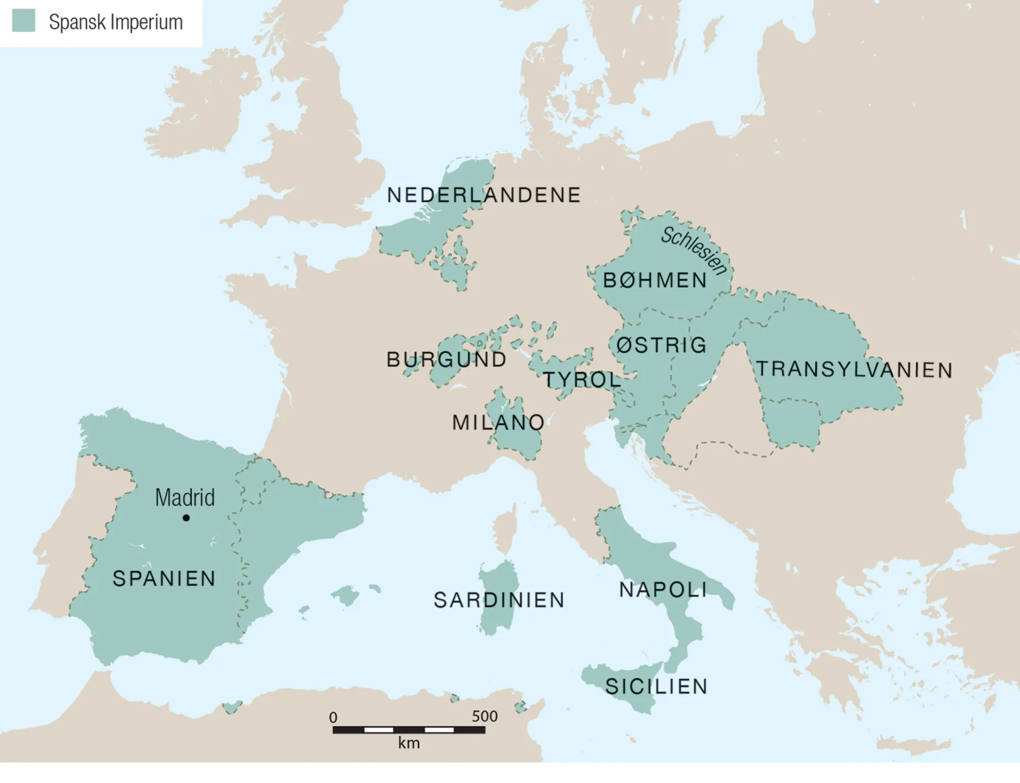 Det spanske imperium i Europa 1547