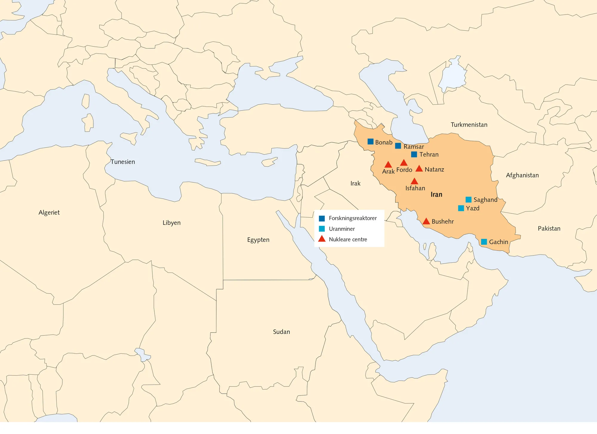 Figur 6.7 Irans nukleare anlæg