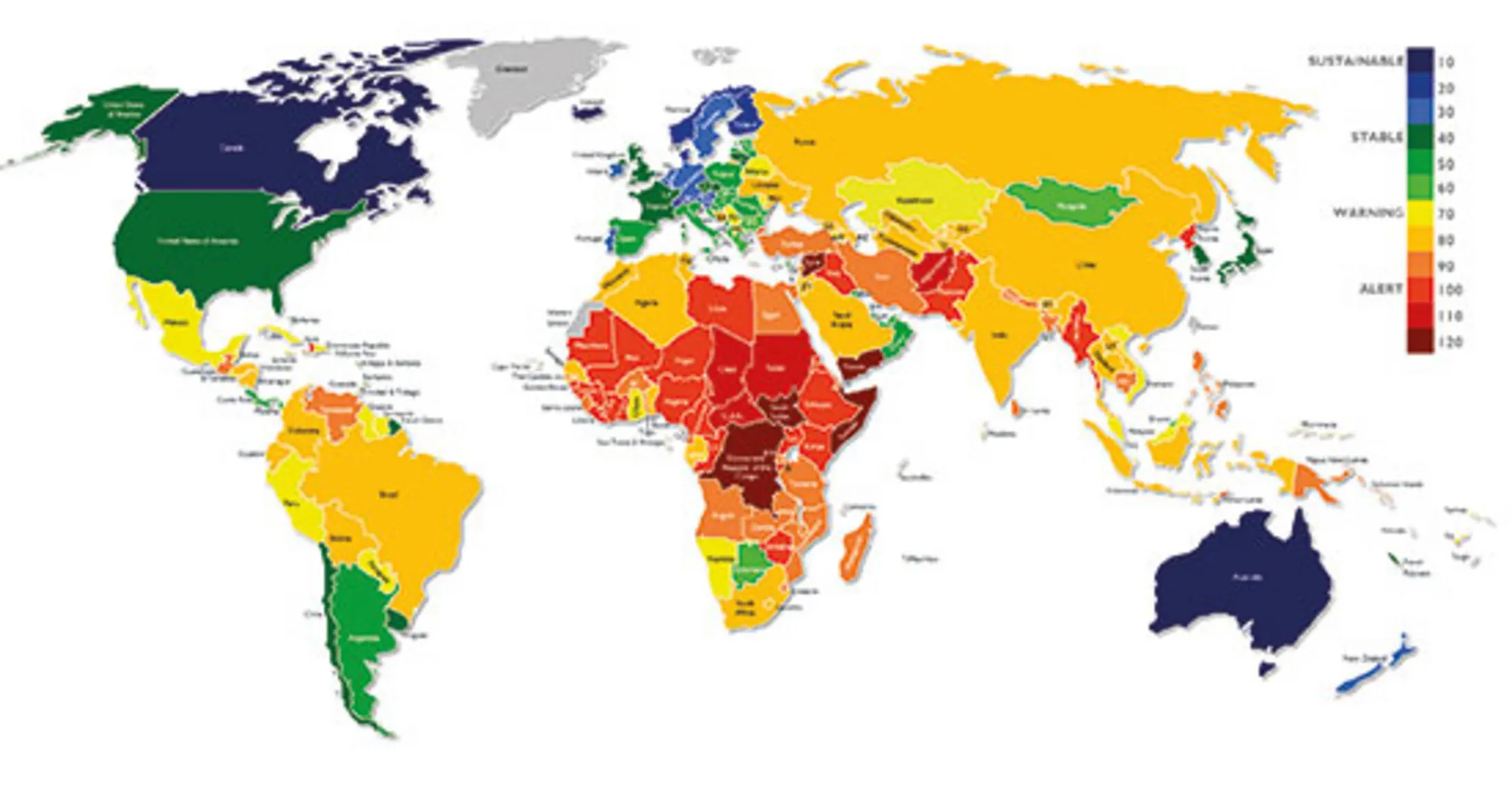 7.5: Verdens stater efter graden af svaghed, 2019