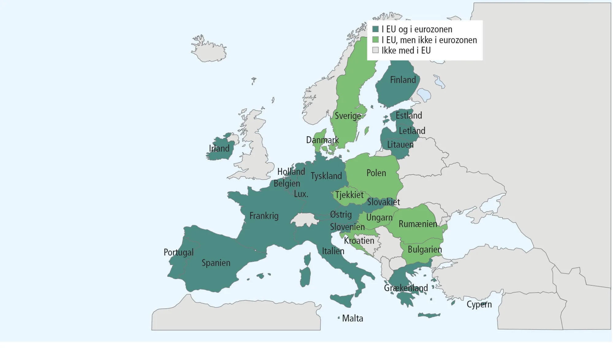 Figur 16.1: EU's medlemslande 2020