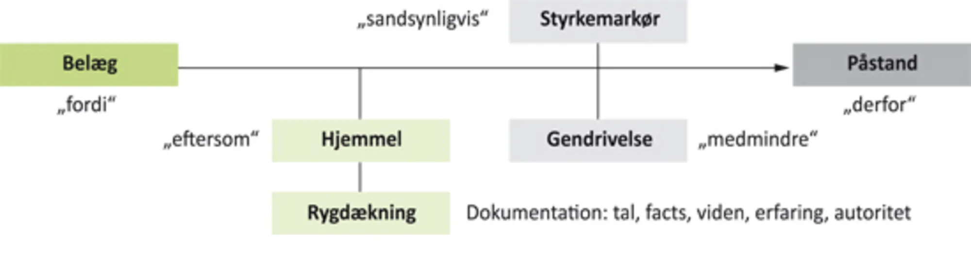 Figur 6.2 Toulmins model til analyse af argumenter