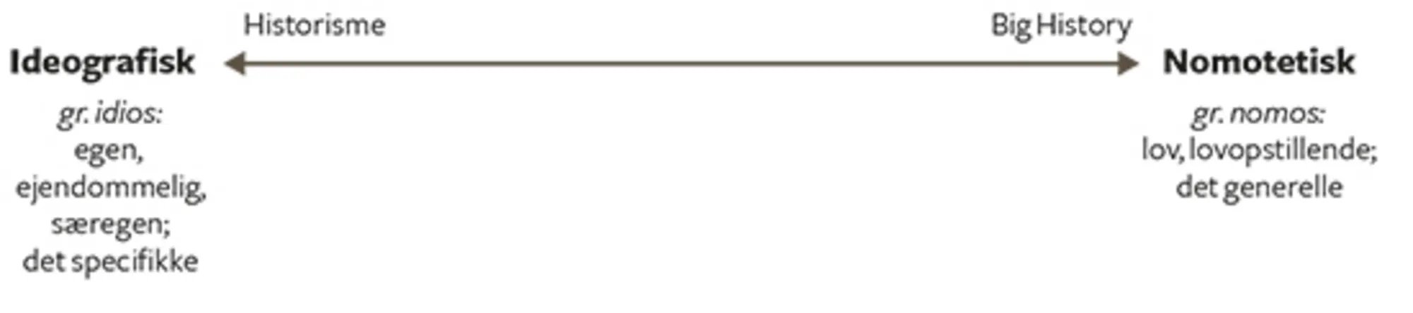 Figur 16: Idiografiske og nomotetiske tilgange til historiefaget