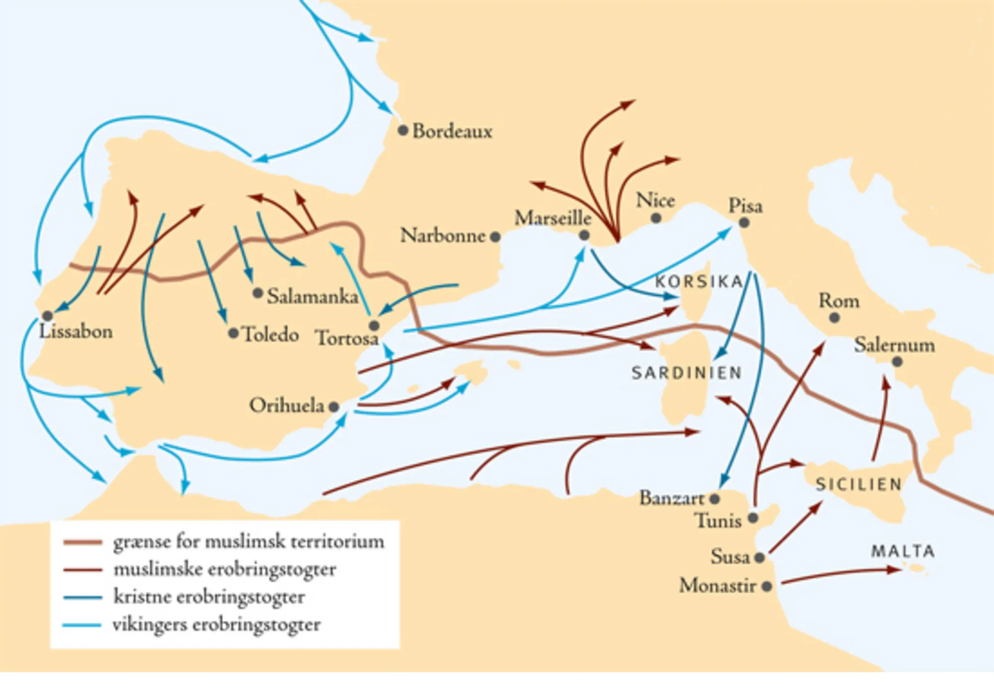 Vestlige Middelhav i det 9. århundrede